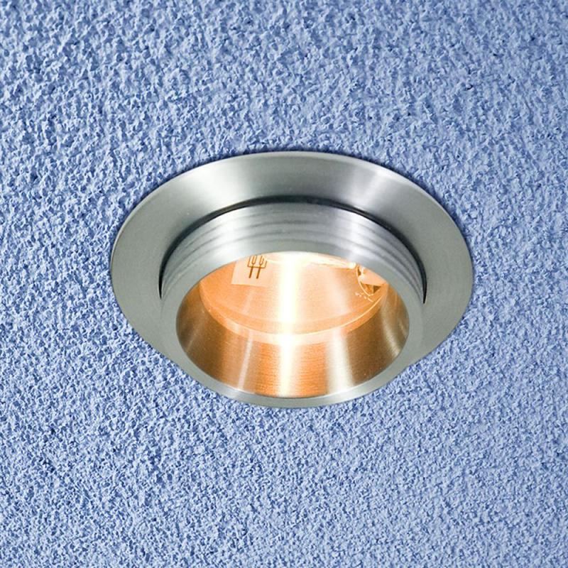 EVN Decken-Einbaustrahler für GU4 Leuchtmittel rund alu pol. IP54 12V EinbauØ60