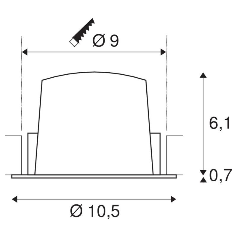 SLV 1003858 NUMINOS DL M Indoor LED Deckeneinbauleuchte weiß/chrom 2700K 40° inkl. Blattfedern