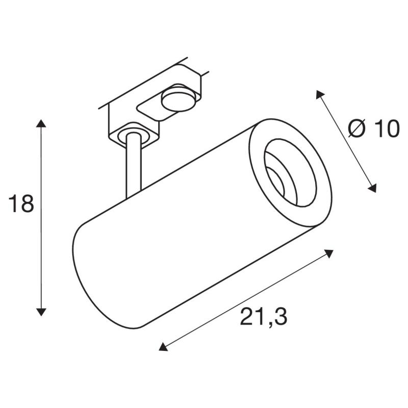 SLV 1004276 3~ NUMINOS PHASE L 3 Phasen System Leuchte schwarz/schwarz 3000K 60°