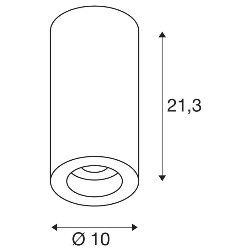 SLV 1004319 NUMINOS CL PHASE L Indoor LED Deckenaufbauleuchte weiß/schwarz 2700K 36°
