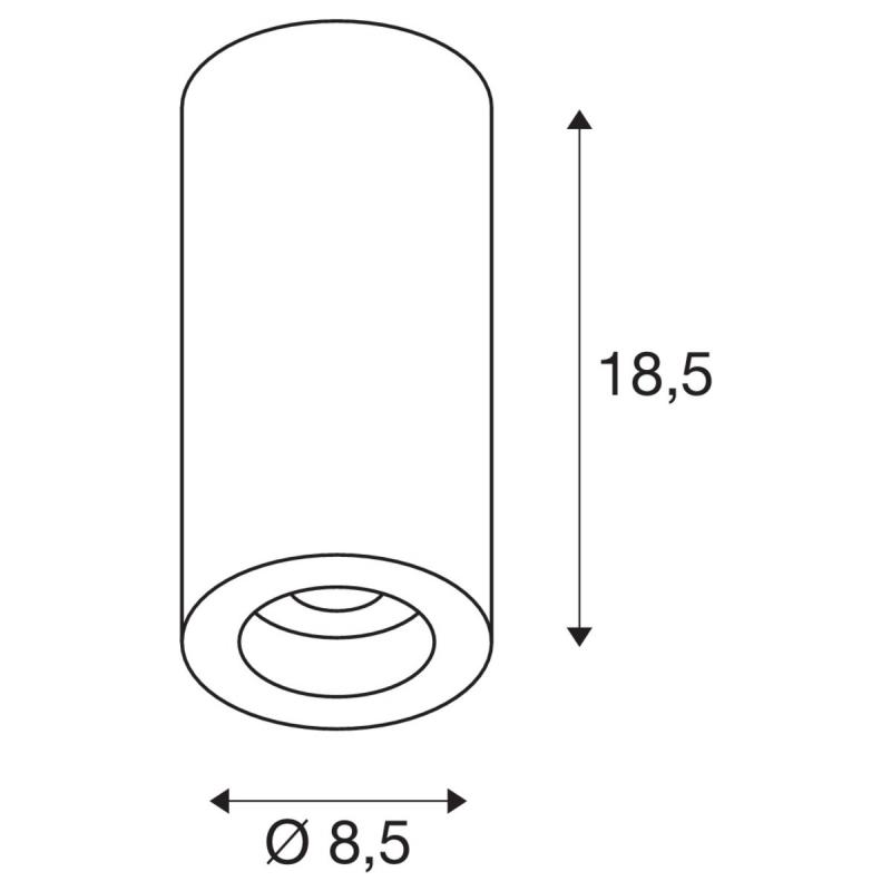SLV 1004527 NUMINOS CL DALI M Indoor LED Deckenaufbauleuchte weiß/schwarz 4000K 36°