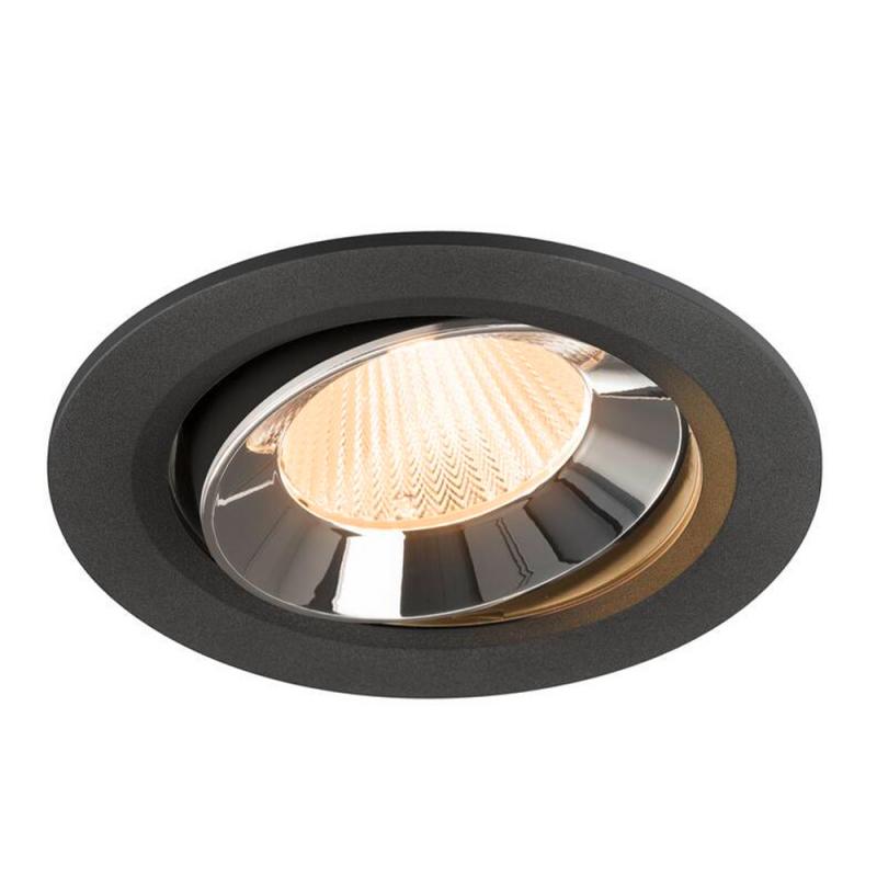 SLV 1009815 NUMINOS® MOVE L Deckeneinbauleuchte schwarz/chrom 2700K 40° CRI90 schwenkbar -  Einbau Ø 14,5cm
