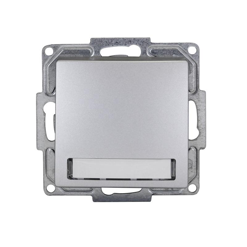 Günsan Klingeltaster mit Namensschild u. Beleuchtung Taster-Klingel UP Silber