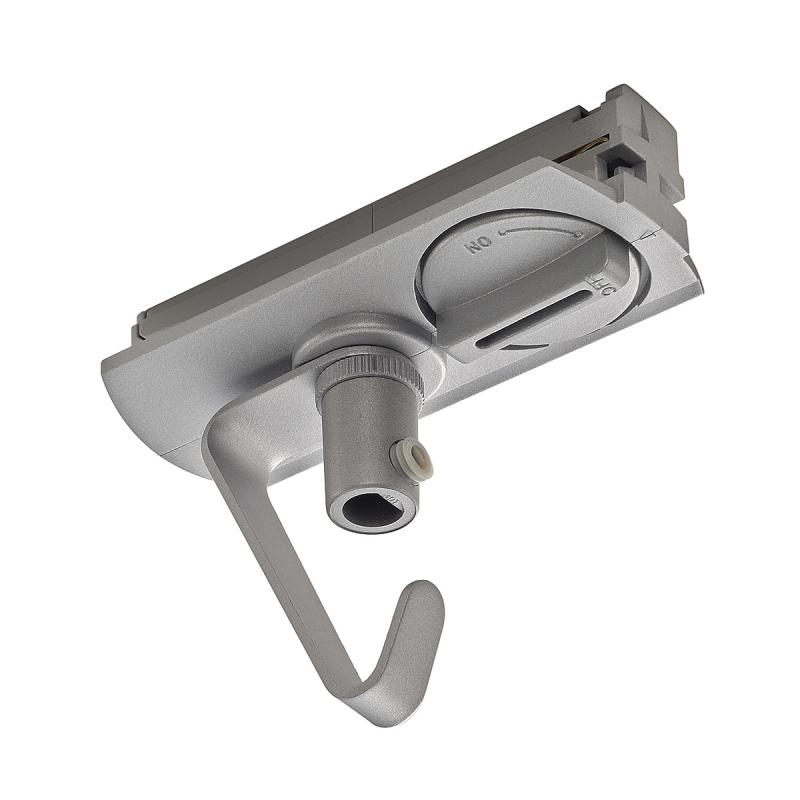 SLV 143172 Adapter für 1-Phasen Hochvoltschiene, silber, elektrisch, mit Haken