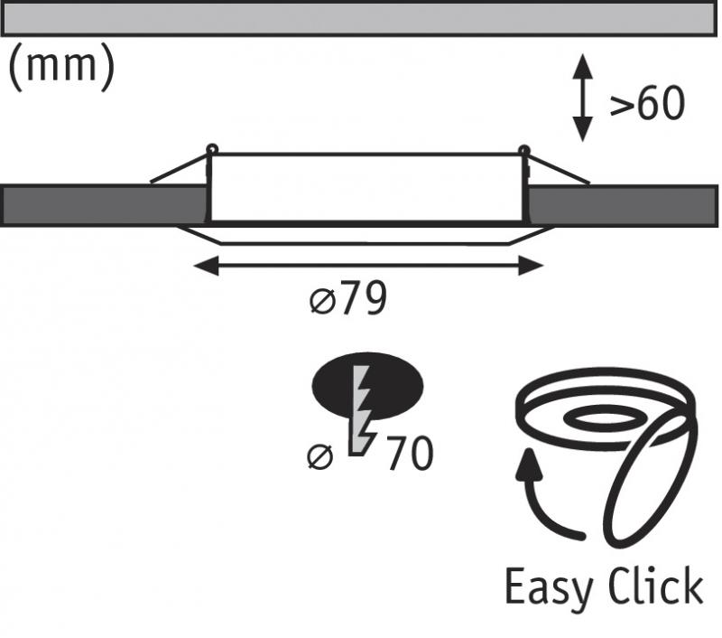 Paulmann 17946 Premium Einbauleuchte max. 50W 12V GU5.3 Chrom