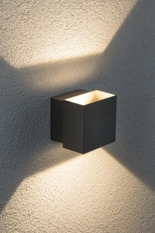 Drehbare LED Außenwandleuchte Cybo Up&down Grau Alminiumu Paulmann 18002