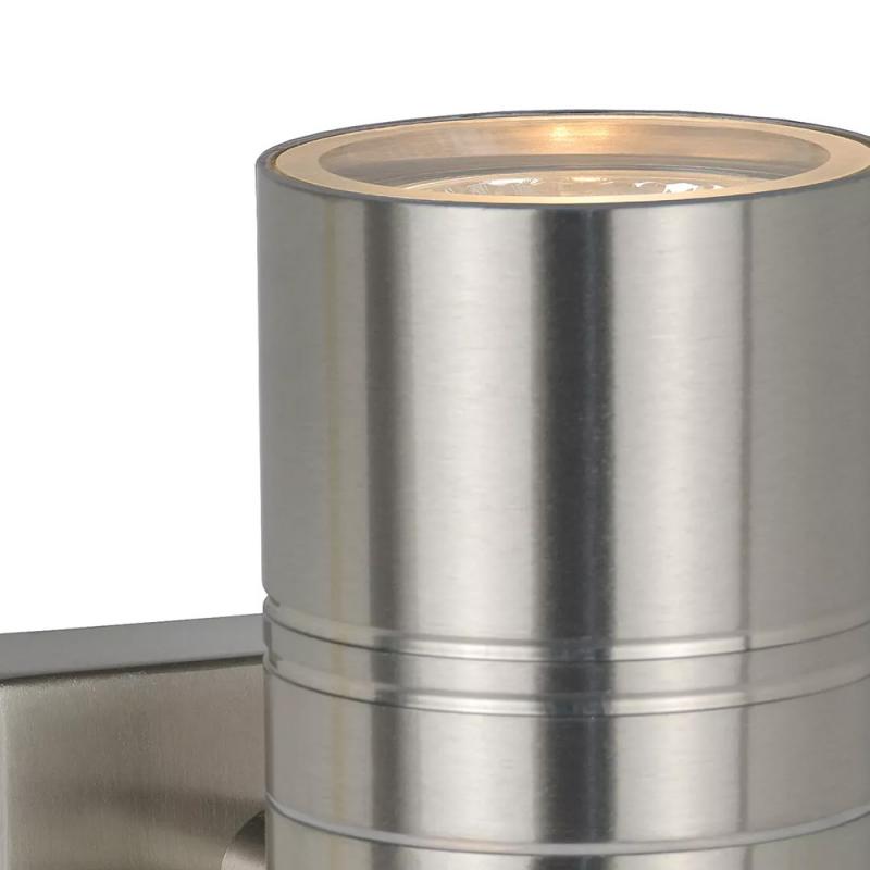 Lucide ARNE-LED IR Wandstrahler Chrom Matt GU10 IP44 Sensor Außen