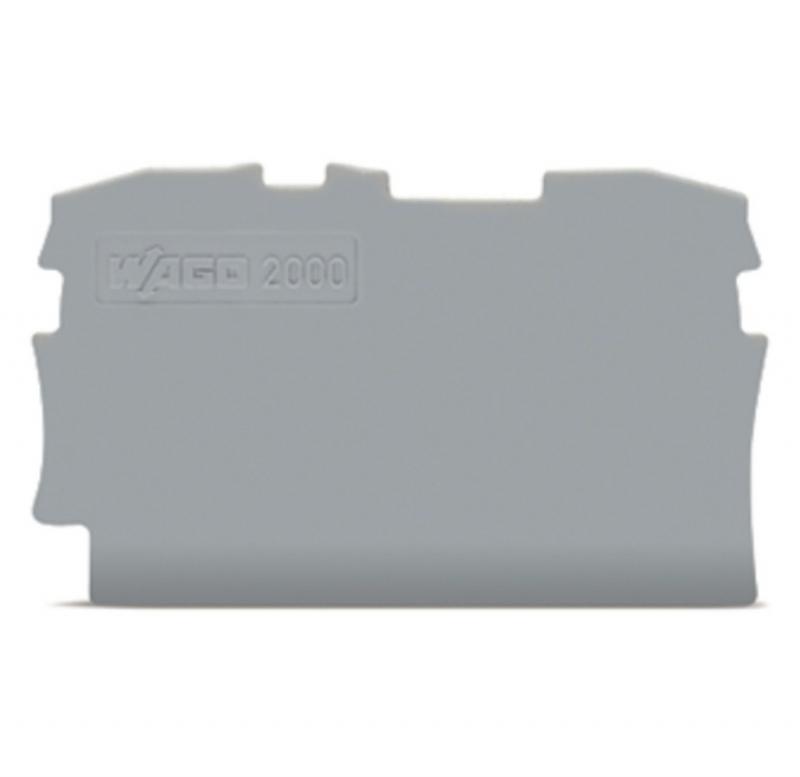 WAGO 2000-1291 2L-Abschlussplatte grau