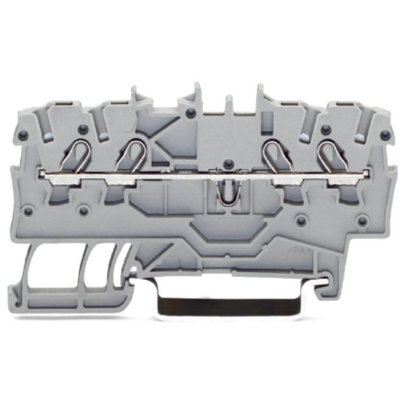 WAGO 2000-1401 Durchgangsklemme 1 mm² 4-Leiter Push-in CAGE CLAMP Grau Ex e II Hutschiene