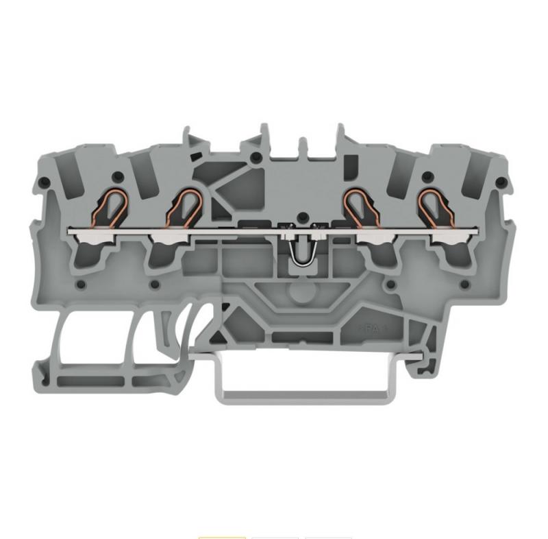 WAGO 2001-1401 Durchgangsklemme 4-Leiter 1,5 mm² Push-in CAGE CLAMP grau