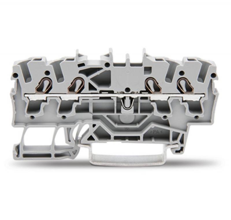 WAGO 2002-1401 Durchgangsklemme 4-Leiter 2,5 mm² Push-in CAGE CLAMP grau