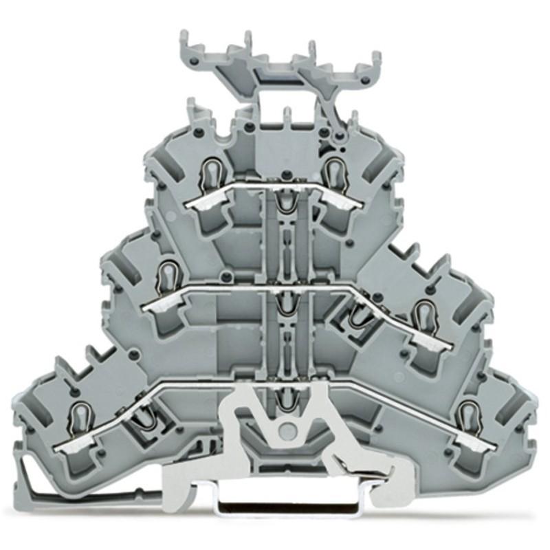 WAGO 2002-3258 Dreistockklemme 2,5 mm² | Schirmleiter-/Durchgangsklemme | Push-in CAGE CLAMP