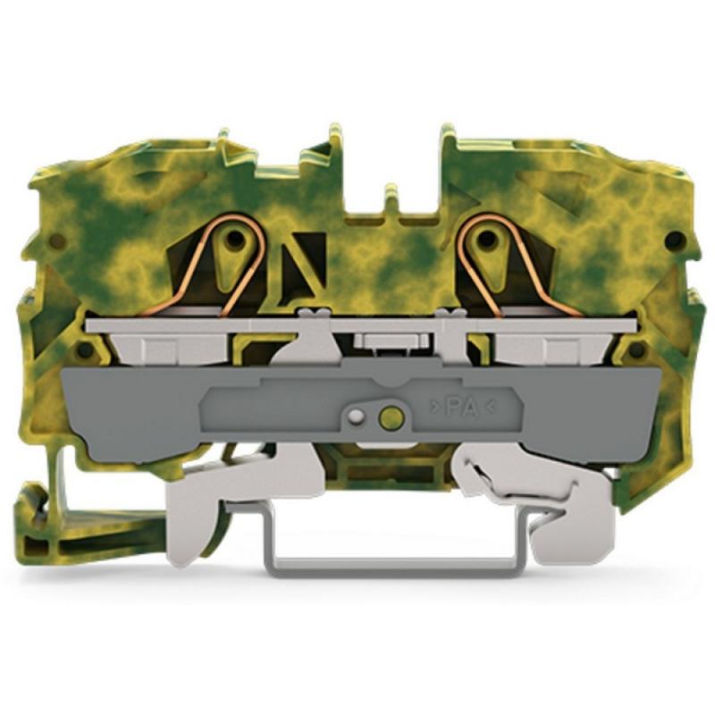 WAGO 2010-1207 Schutzleiterklemme 10 mm² grün-gelb Push-in CAGE CLAMP