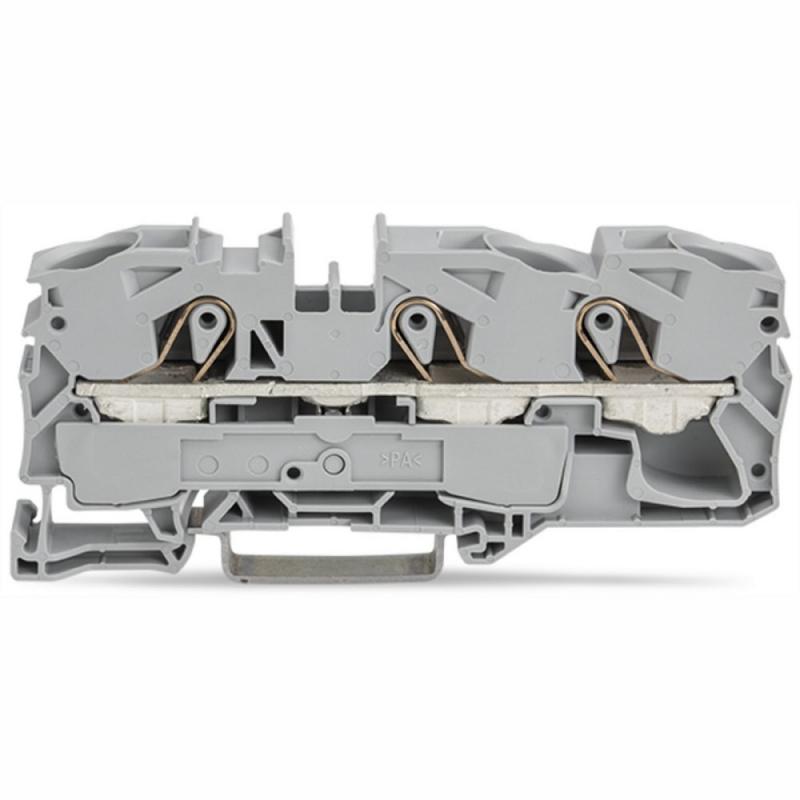 WAGO 2016-1301 Durchgangsklemme 16 mm² 3-Leiter Push-in CAGE CLAMP Grau Ex e II Hutschiene