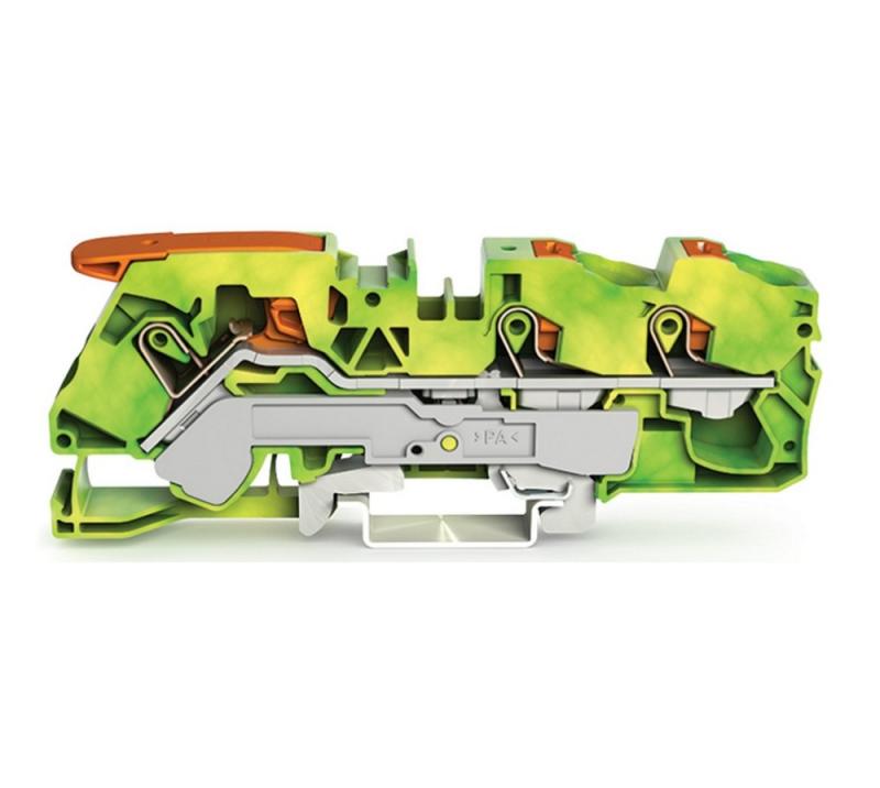 WAGO 2116-5307 3-Leiter-Schutzleiterklemme 16 mm² grün-gelb