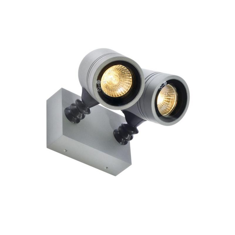 SLV 233094 NEW MYRA WALL Außenwandstrahler 2-flammig silbergrau dreh- und schwenkbar IP55