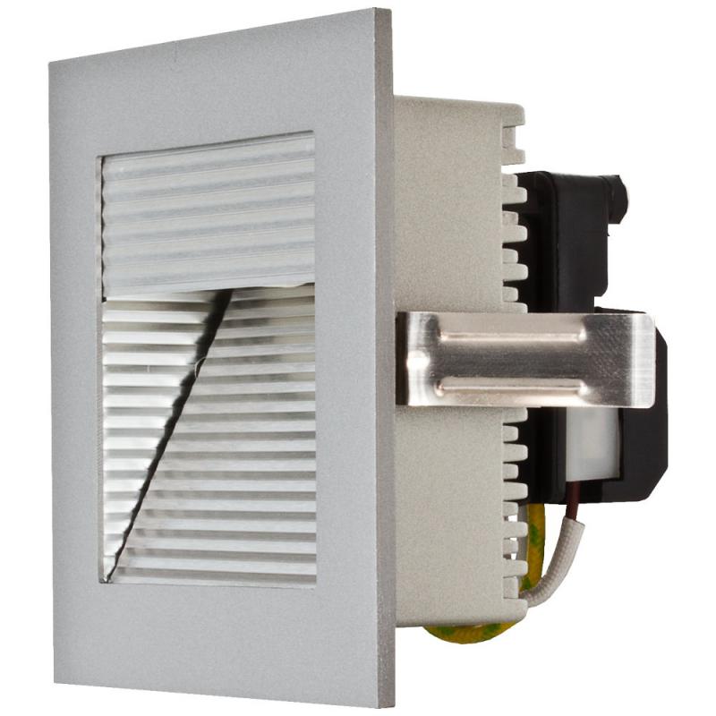 EVN 239414 Wandeinbauleuchte Silber quadratisch G9 230 V AC dimmbar mit strukturiertem Reflektor für indirektes Licht Einbaumaße 78 x 71 x 65 mm
