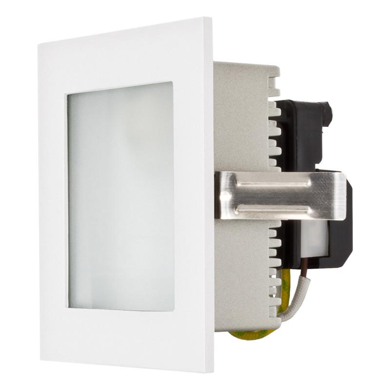 EVN 239501 Wandeinbauleuchte Weiß quadratisch G9 230 V AC dimmbar mit opaler Glasabdeckung 25 W für Innenbereiche Einbaumaße 78 x 71 x 65 mm