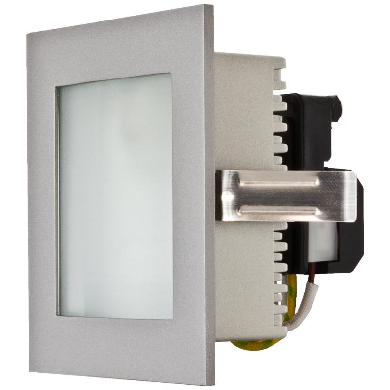 EVN 239514 Wandeinbauleuchte Aluminium G9 230 V AC dimmbar mit opaler Glasabdeckung 25 W für Innenbereiche Einbaumaße 78 x 71 x 65 mm