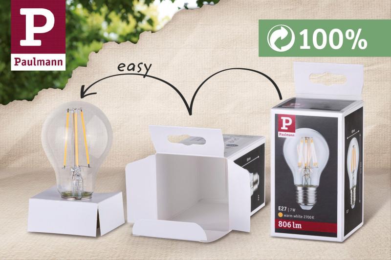 Paulmann 28706 LED Kerze gedreht E14 2.6W klar 2700K warmes Licht