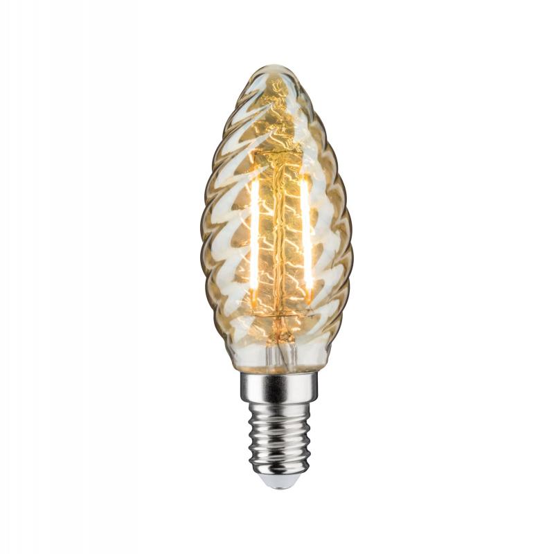 Paulmann 28708 LED Kerze gedrehte Vintage Lampe E14 2.6W wie 25W gold 2500K extra warmes Licht