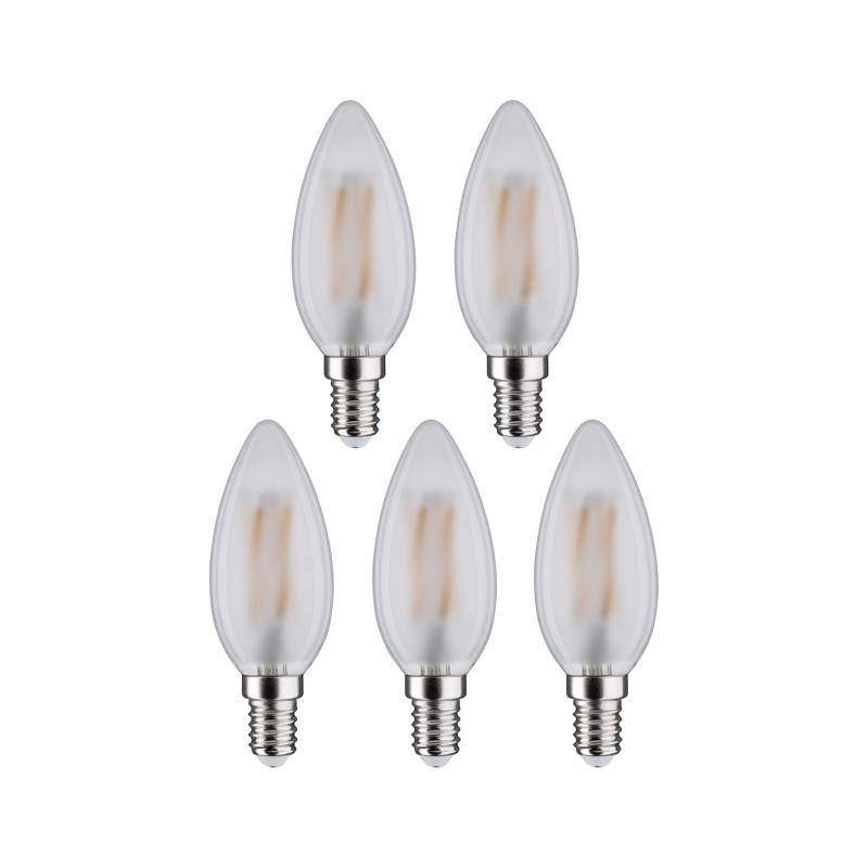 5er Paulmann 29096 Filament LED Kerzenlampen E14 4,8W wie 40W neutralweißes Licht 4000K Matt