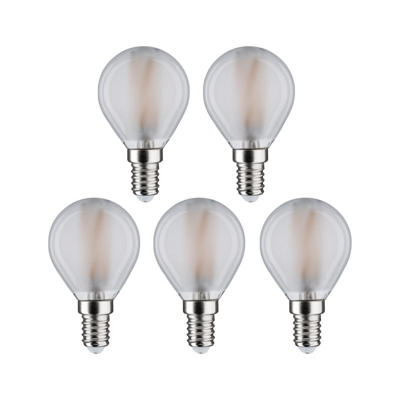 5er Set Paulmann 29097 Filament LED Tropfenlampen E14 4,8W wie 40W 2700K Matt warmweißes Licht