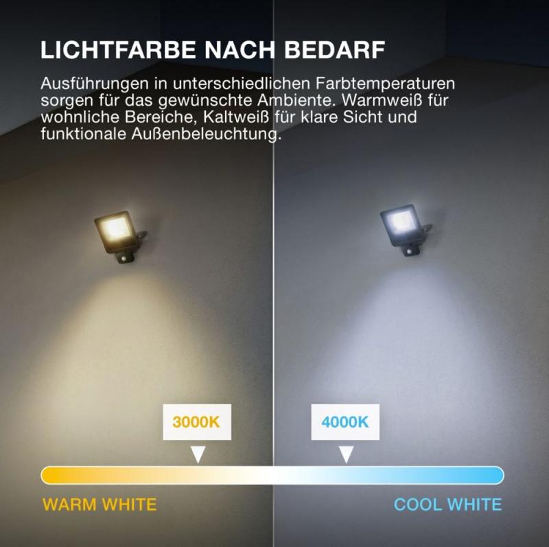 Osram Endura LED Außenstrahler mit Sensor 30W 3000K IP44 weiss