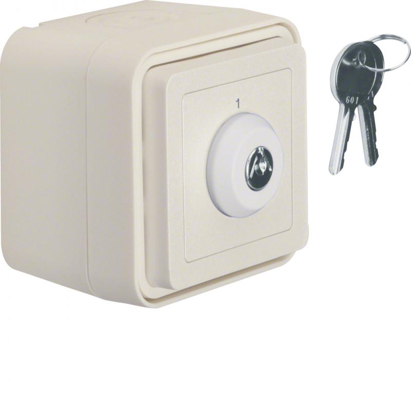 Hager Schlüssel-Schalter AP Aufdruck 1 W.1 pw
