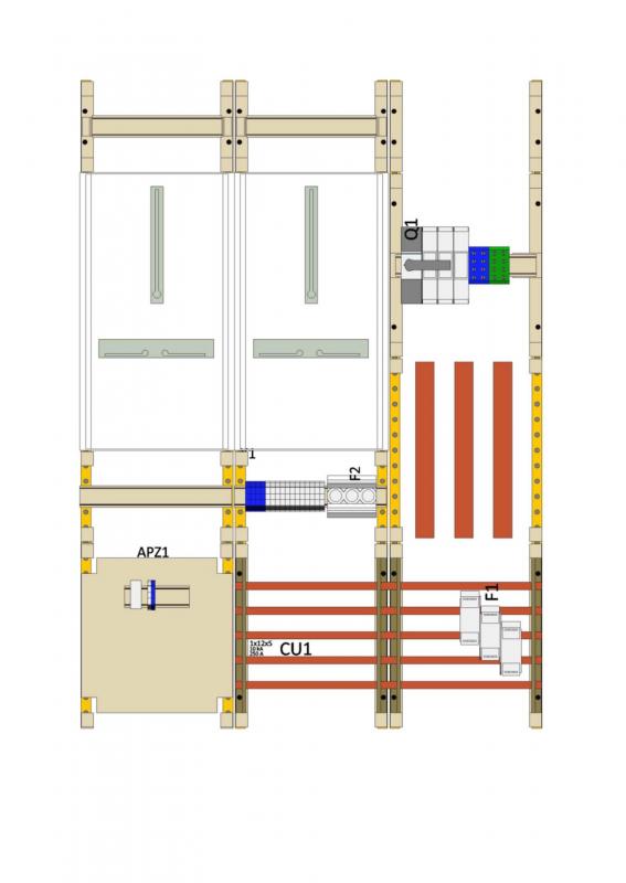 Hager Wa+MeFeld,UnivN,100A,3Feld,1050x750x160
