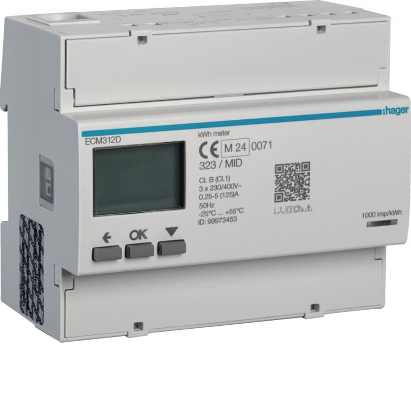 Hager Energiezähler 3ph,direkt 125A, MBUS, MID