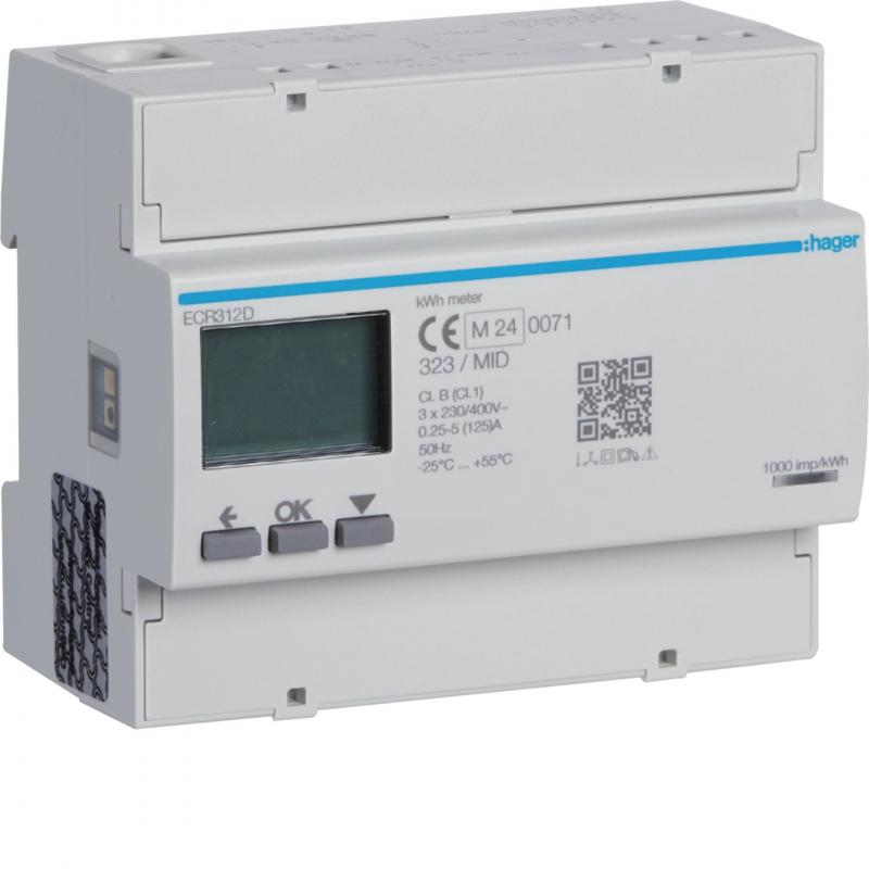 Hager Energiezähler 3ph,direkt 125A,MODBUS,MID