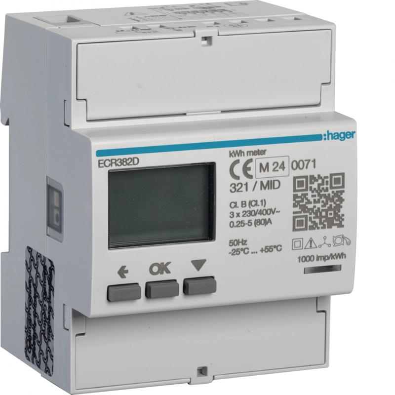 Hager Energiezähler 3ph,direkt 80A, MODBUS,MID