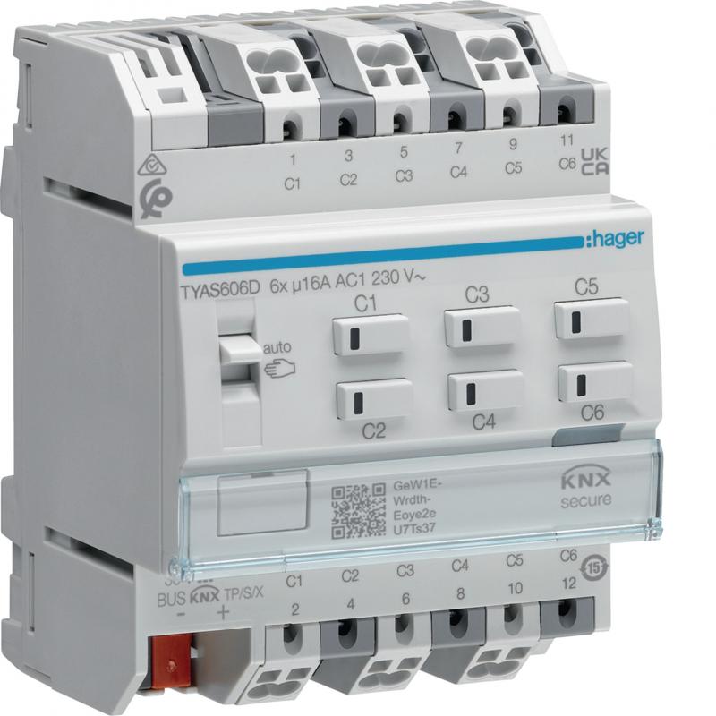 Hager Schalt-/Jal.akt. 6/3f KNX Sec,16A C-Last