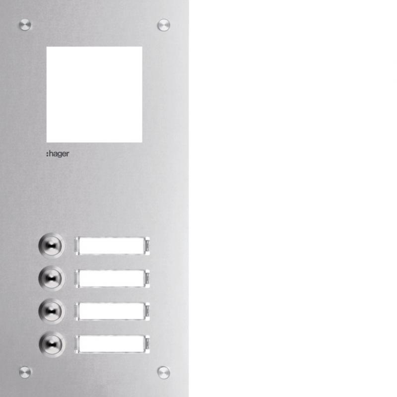 Hager Frontplatte intercom mono 4 Tasten