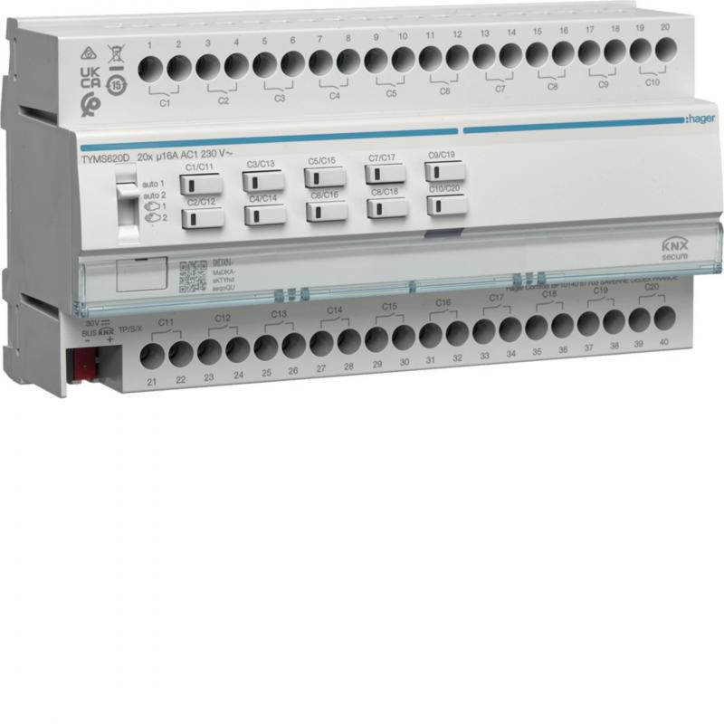 Hager Schalt-/Jal.akt. 20/10f KNX Secure, 16A