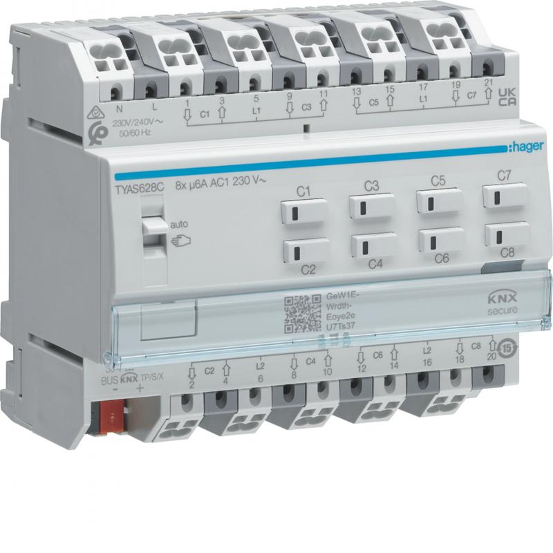 Hager Rolll.-/Jalousieakt. 8fach KNX Sec, 230V