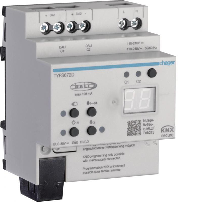 Hager KNX/DALI 2 Gateway, Secure, 2-fach