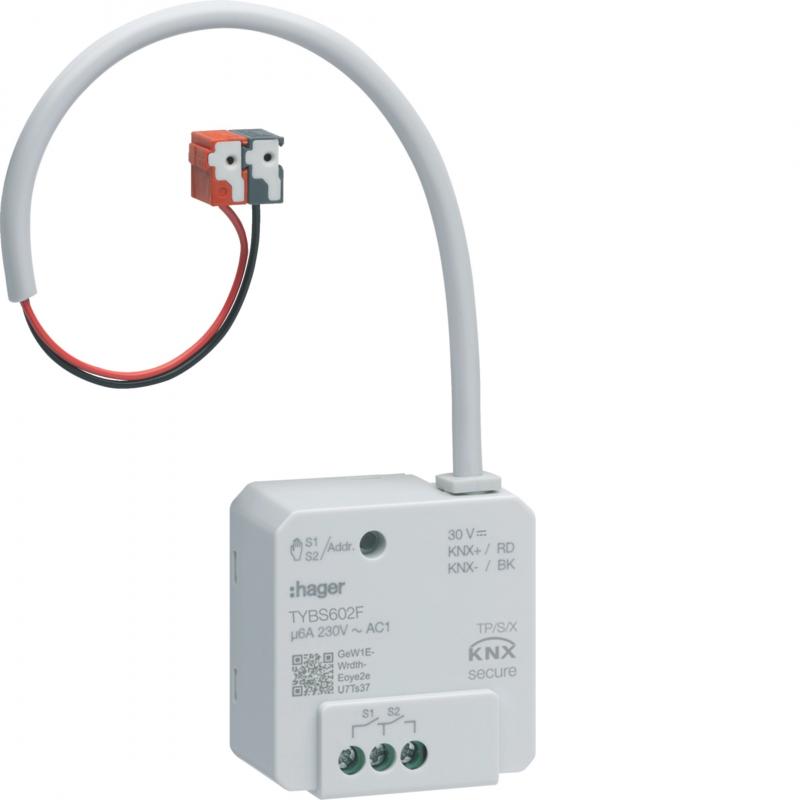 Hager Schalt-/Jalousieaktor 2/1f KNX, 6A, UP