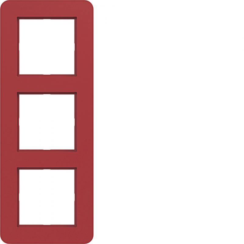 Hager Rahmen 3fach C.8 rot glänzend