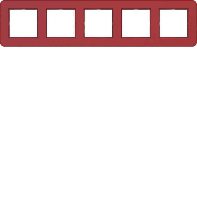 Hager Rahmen 5fach C.8 rot glänzend