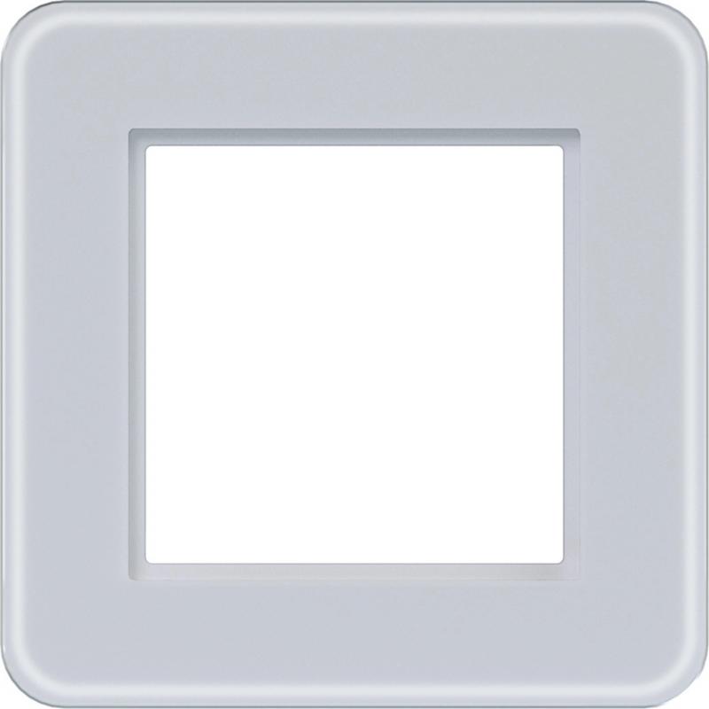 Hager LED-Rahmen 1fach C.8 Glas lichtweiß matt