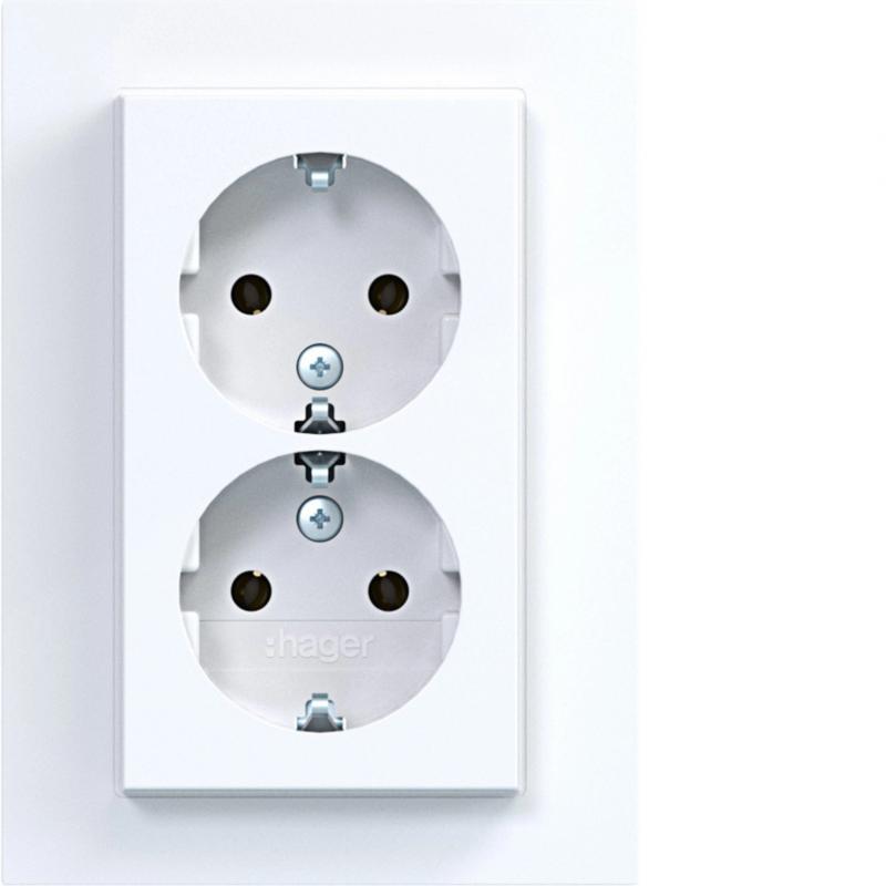 Hager D-STD SCHUKO ADP ho. SK A.8 lichtweiß gl