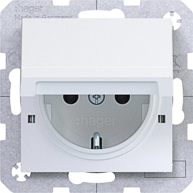 Hager Std. SCHUKO KLD arret. Ax/Cx liweiß matt