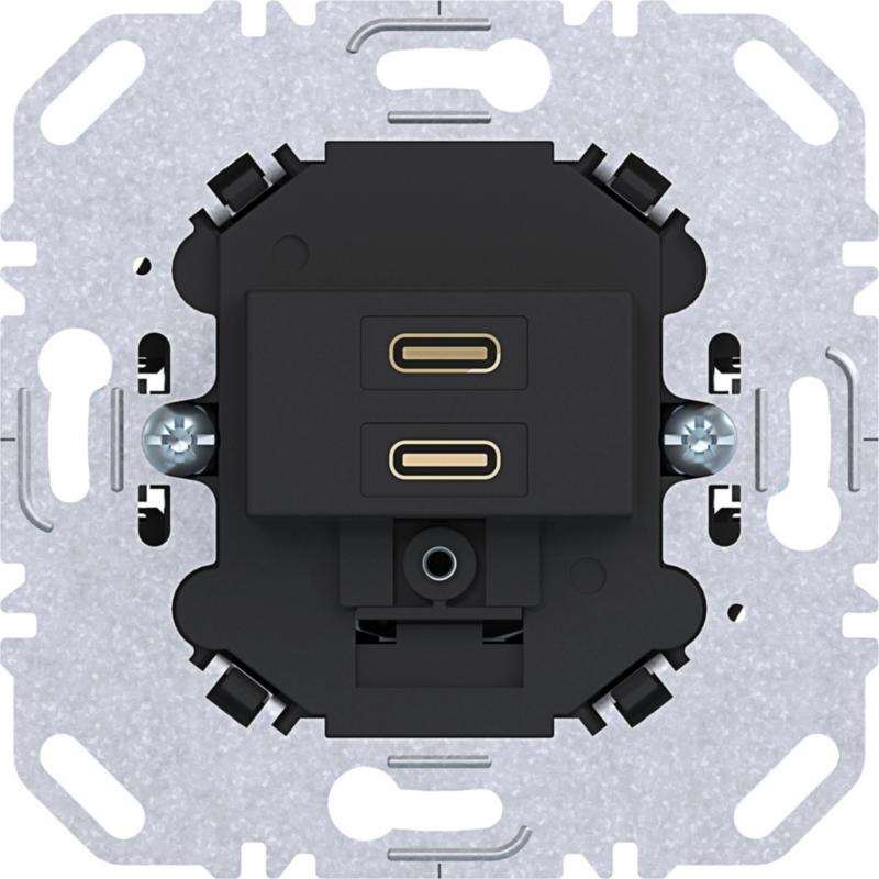 Hager Ladesteckdose USB C 2f PD schwarz matt