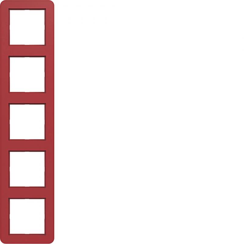Hager Rahmen 5fach C.1 rot glänzend