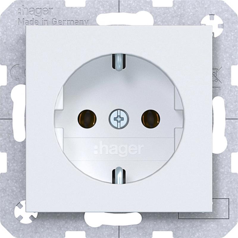 Hager Steckd. SCHUKO Steckkl. Ax/Cx liweiß mt