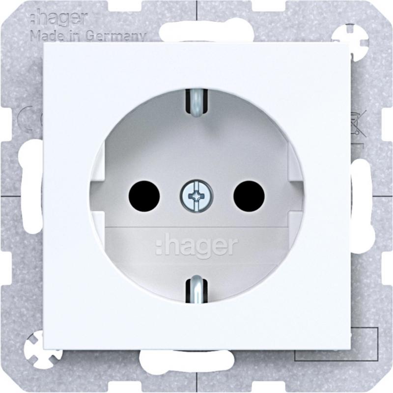 Hager Std. SCHUKO erh. BS SK Ax/Cx liweiß gl