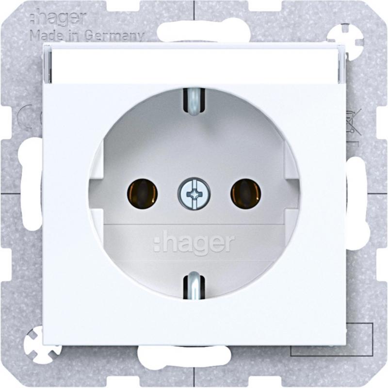 Hager Std. SCHUKO B.feld SK Ax/Cx lichtweiß gl
