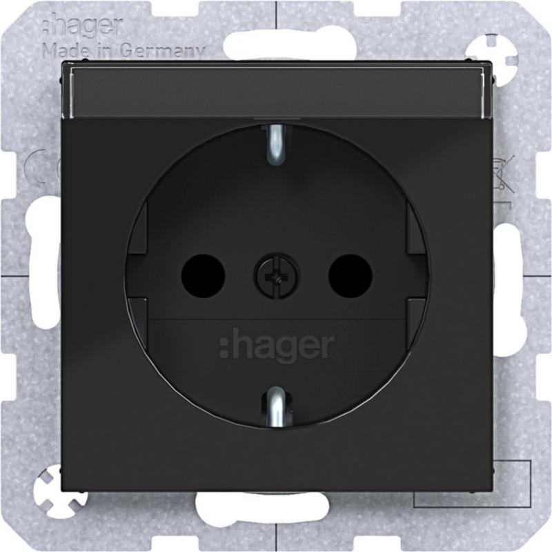 Hager SD SCHUKO BF erh. BS SK Ax/Cx sw gl